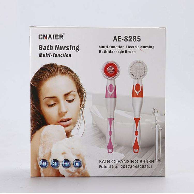Multi-function Electric Waterproof Bath Cleansing Brush Long-handled Massage Brush, with 4 Brush ...
