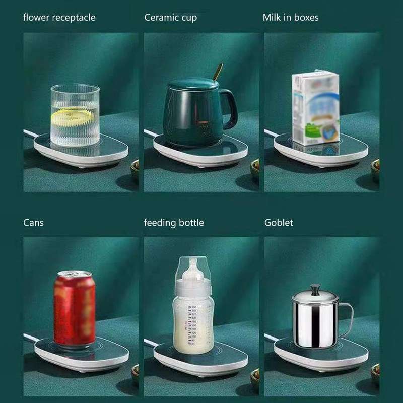 Constant Temperature Heating Thermostat Cup Set Smart Ceramic Coffee Cup, Style: USB Plug(Green+G...