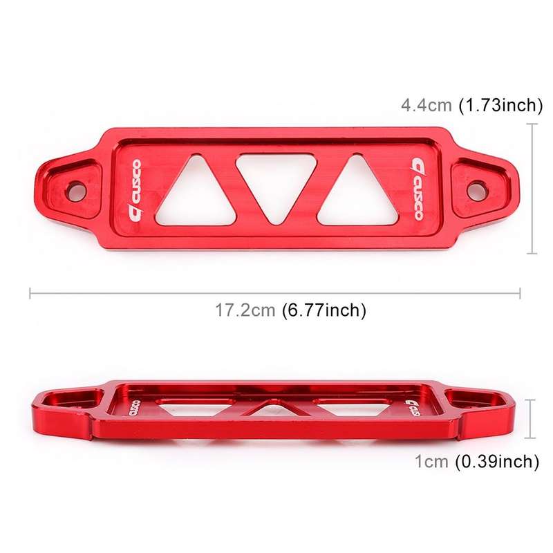Universal Car Short Stainless Steel Battery Tie Down Clamp Bracket, Size: 17.2 x 4.4 x 1cm(Red)