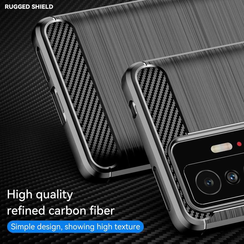 For Xiaomi 11T Pro Carbon Fiber Brushed Texture TPU Case(Black)