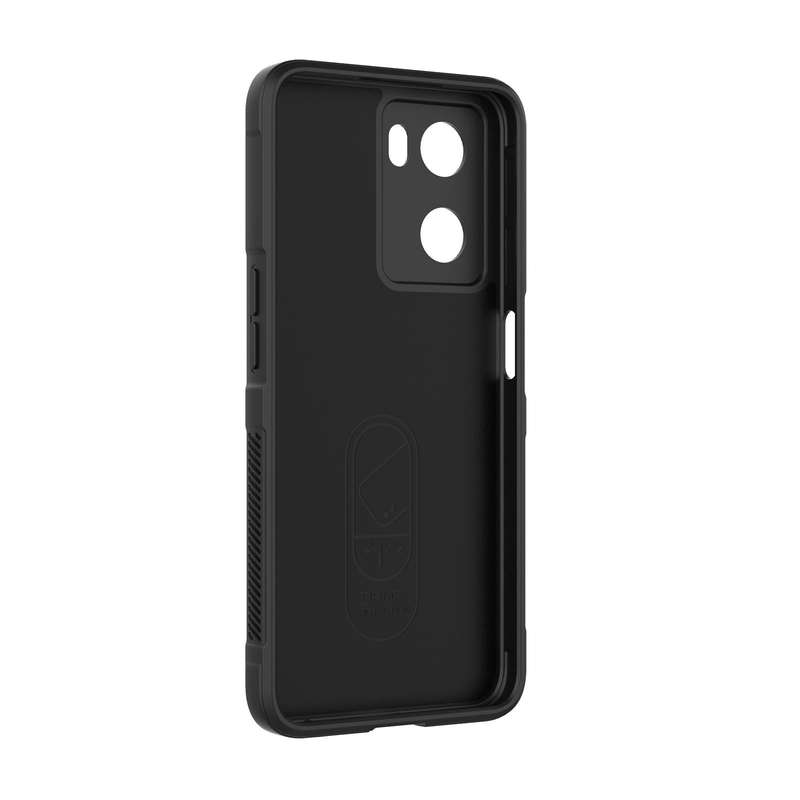 For OPPO A57 4G Global Magic Shield TPU + Flannel Phone Case(Black)