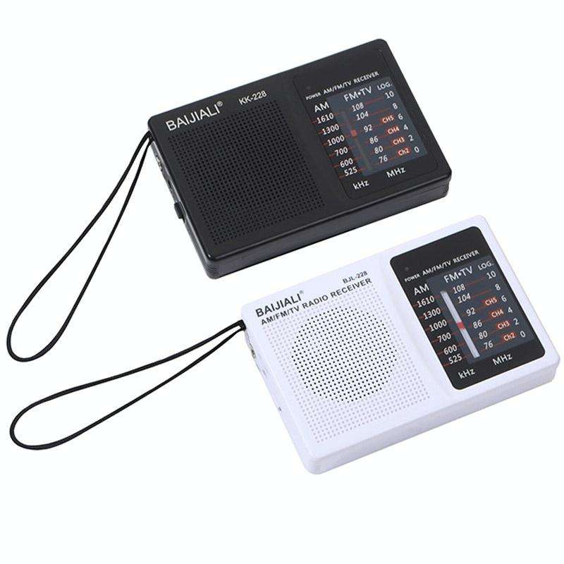 BAIJIALI BJL228 Retro Portable Two Band FM AM Radio Built-in Speaker(Black)