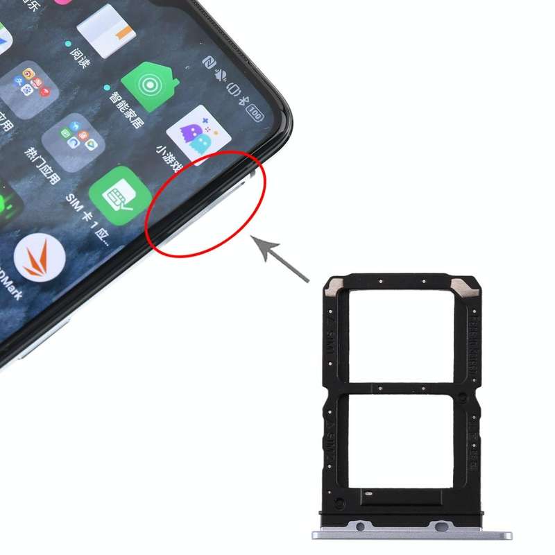 For Realme X2 Pro SIM Card Tray + SIM Card Tray (Silver)