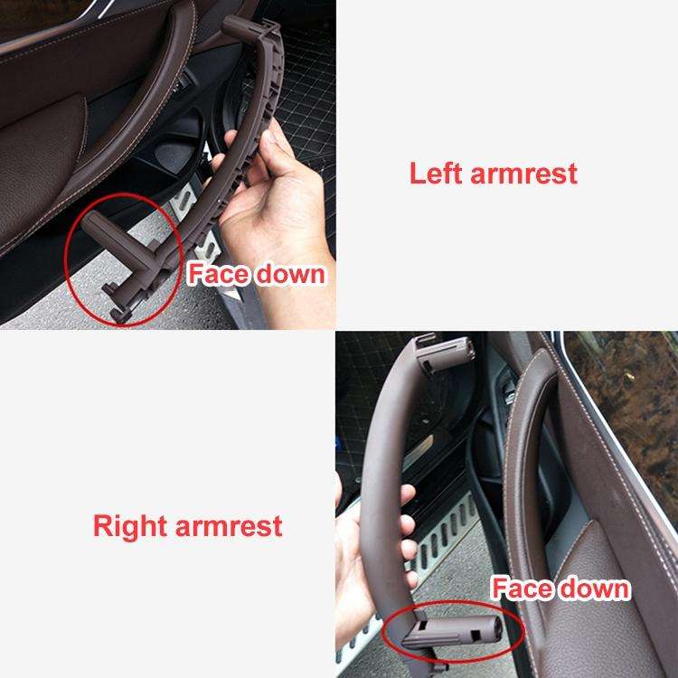 Car Right Side Inside Doors Handle Pull Trim Cover for BMW X5 / X6, Left Driving (Dark Coffee)