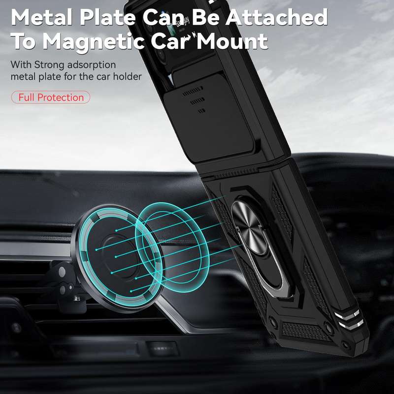 For Samsung Galaxy Z Flip4 Sliding Camshield Holder Phone Case(Black)