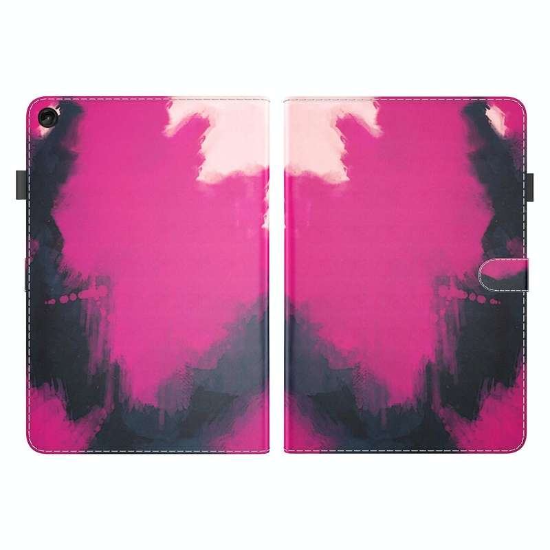 For Lenovo Tab M10 10.1 3rd Gen Watercolor Pattern Skin Feel Magnetic Leather Tablet Case(Berry)