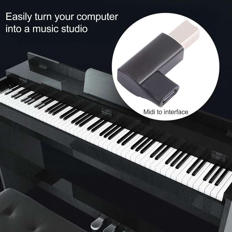 USB-C / Type C Female to USB 2.0 B MIDI Male Adapter for Electronic Instrument / Printer / Scanne...
