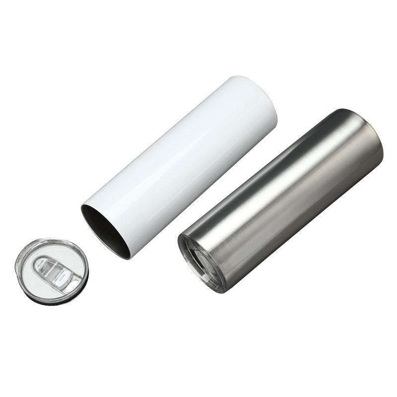 20OZ Double Layer 304 Stainless Steel Car Straight Thermos Cup(White)