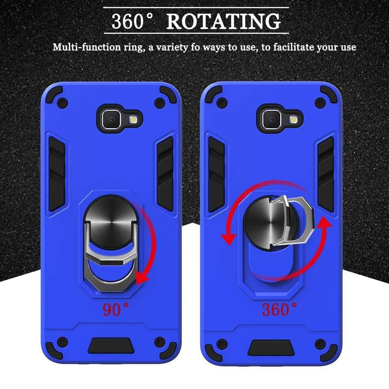 For Samsung Galaxy J5 Prime 2 in 1 Armour Series PC + TPU Protective Case with Ring Holder(Dark B...