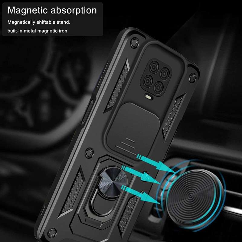 For Xiaomi Redmi Note 9 Pro Sliding Camera Cover Design TPU+PC Phone Case(Black)