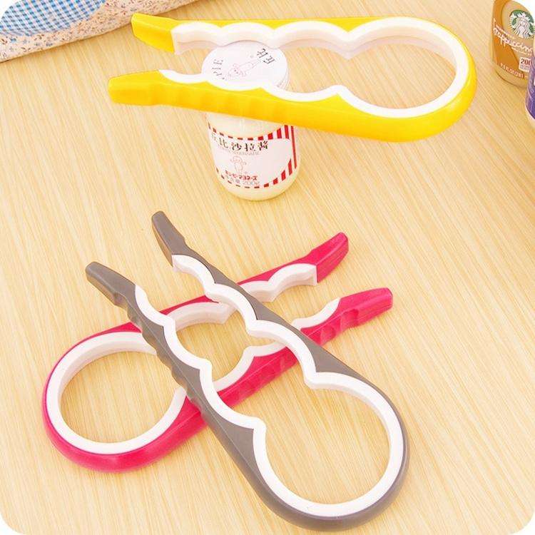 4 in 1 Multi-function Bottle Opener Home Safe Open Cans Anti-skid Cap Kitchen Tool, Random Color ...
