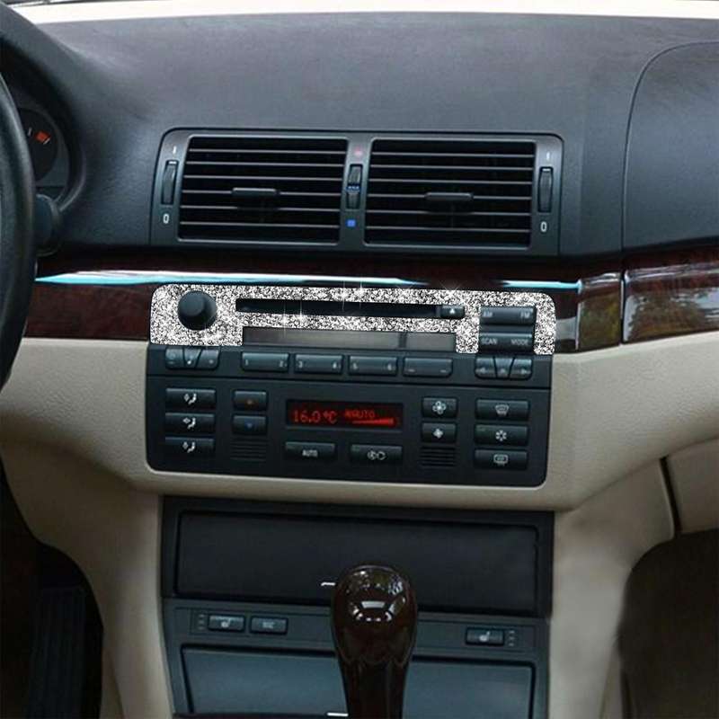 For BMW Series 3 E46 1998-2005 Car Center Control Panel Upper Diamond Decoration Sticker, Left an...