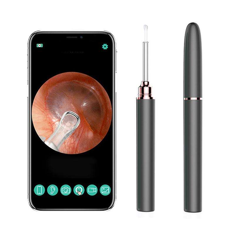 TES02 WIFI High-definition Intelligent Visual Ear Scoop(Dazzling Black)