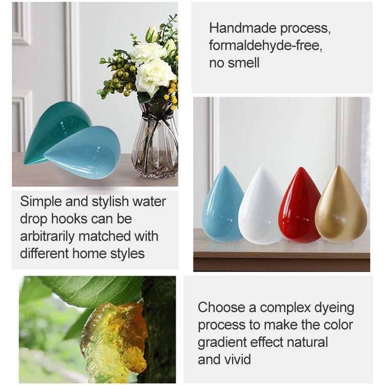 Creative Water Droplets Wall Hooks Home Decoration Resin Mural 3D Coat Hook Single Hooks Wall Han...