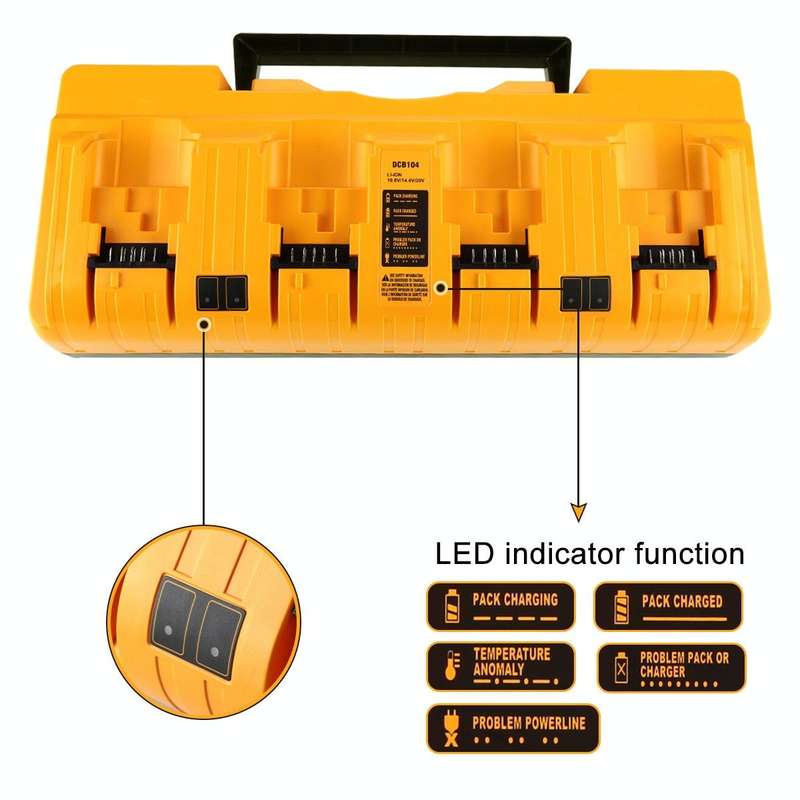 DCB104 Portable Fast Charger 12V-20V Electric Tool Lithium Battery Charger, For Dewalt DCB127 / D...