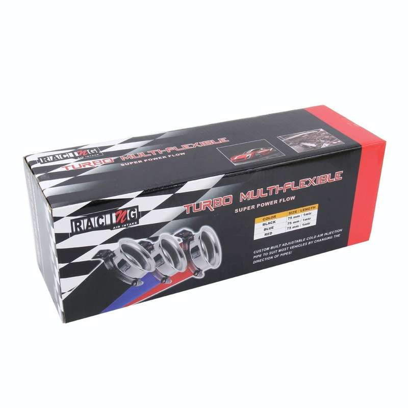 Car Auto Universal Tube Air Filter Adjustable Cold Air Injection Intake System Pipe Without Air F...