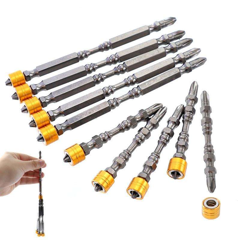 5 PCS Electric Screwdriver Bit Double-headed Cross Magnetic Ring Bit, Specification:65mm