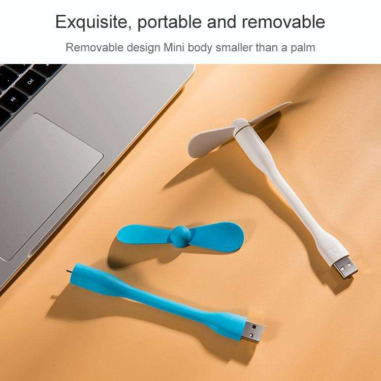 Original Xiaomi Mijia Portable Mini Mute USB Electric Fan (White)