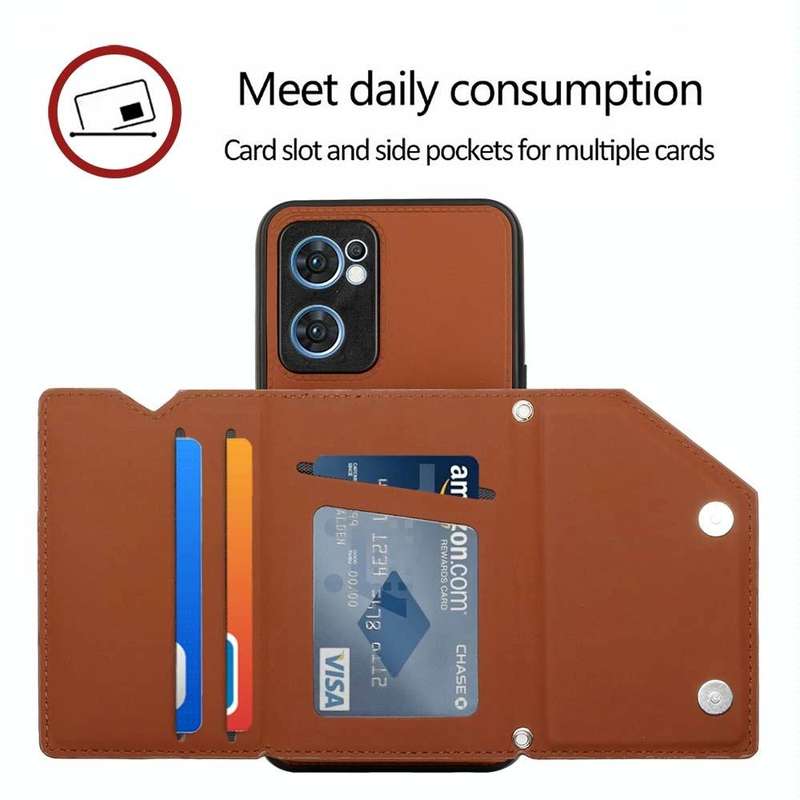 For OPPO Reno7 5G Skin Feel PU + TPU + PC Phone Case(Brown)