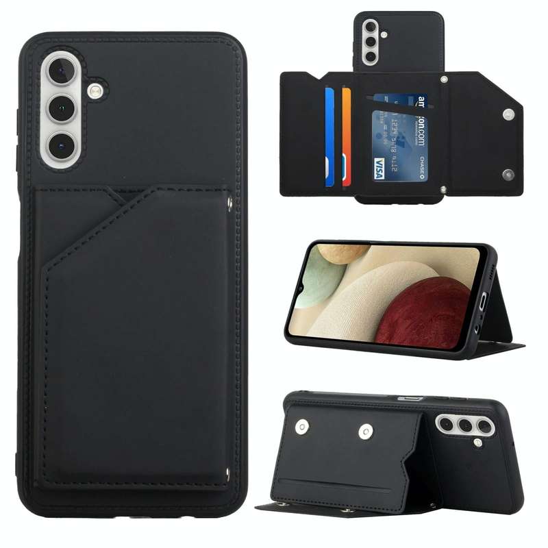 For Samsung Galaxy A13 5G Skin Feel PU + TPU + PC Back Cover Shockproof Phone Case with Card Slot...