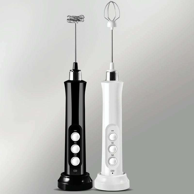 Whisk Household Electric Baking Mini Wireless Hand-Held Charging Stirrer Milk Frother(White)