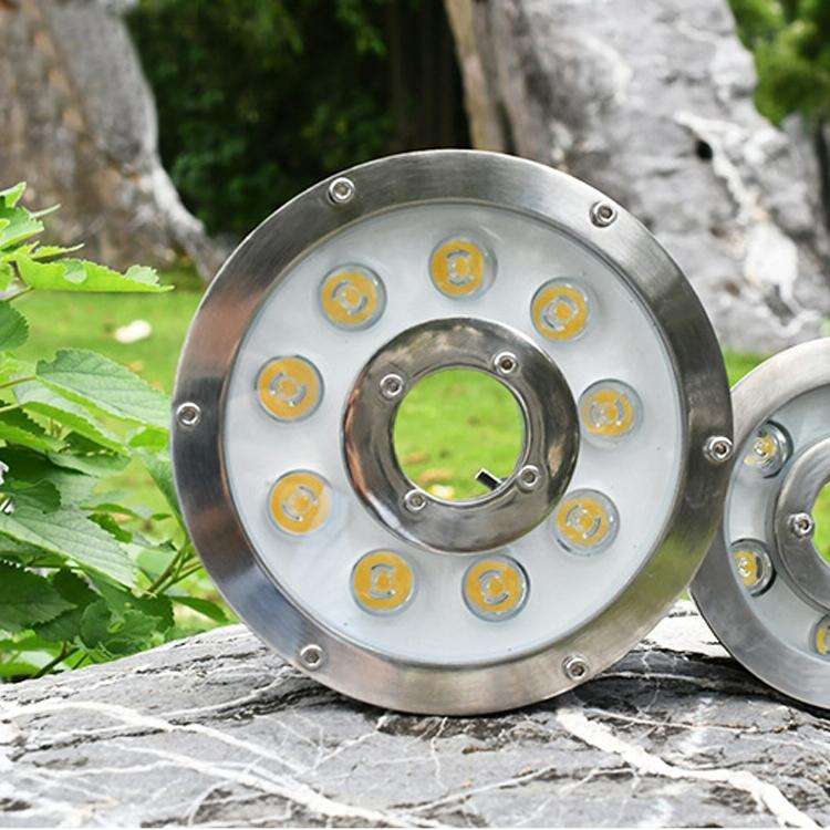 18W Landscape Colorful Color Changing Ring LED Aluminum Alloy Underwater Fountain Light(Colorful)