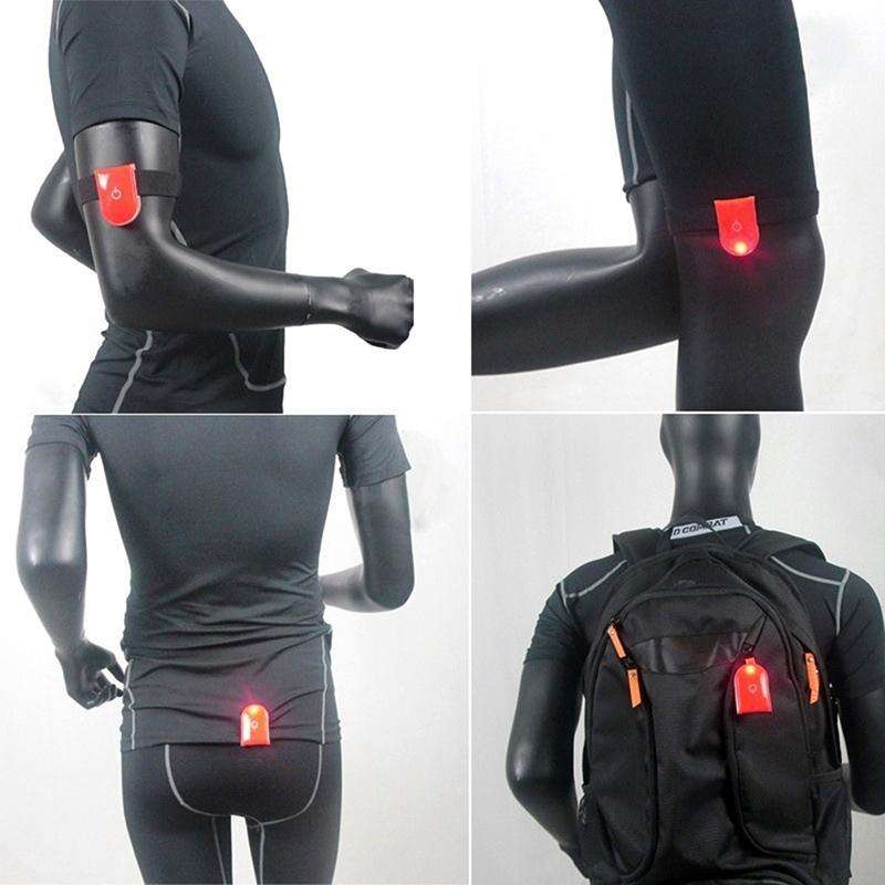 2 PCS Outdoor Night Running Safety Warning Light LED Illuminated Magnet Clip Light (Red)