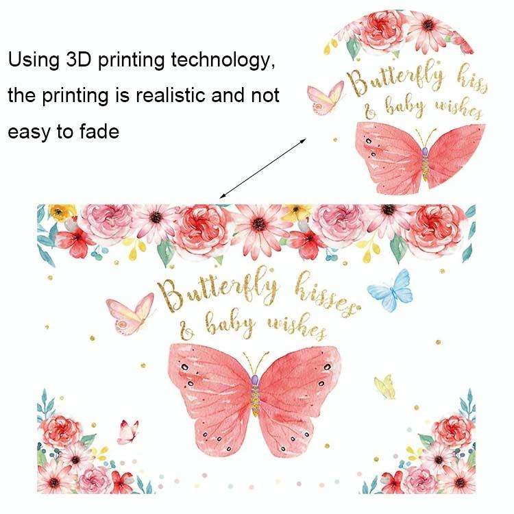 1.5m X 1m Butterfly Pattern Photography Backdrop Birthday Party Decoration Background Cloth(MDT09...
