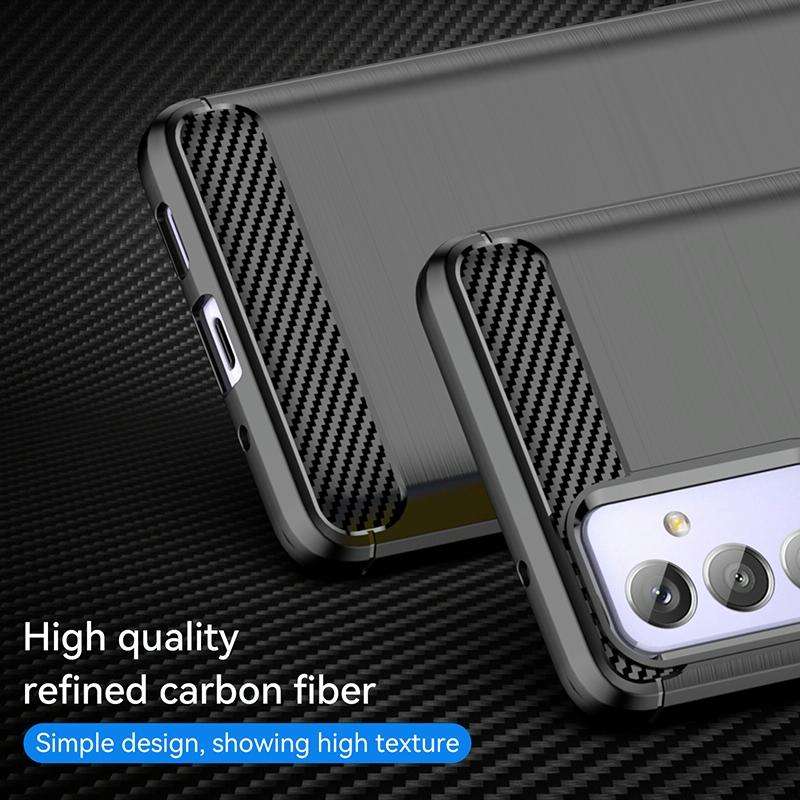 For Samsung Galaxy A82 Brushed Texture Carbon Fiber TPU Phone Case(Black)