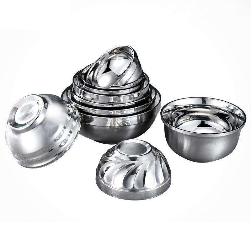 12cm 304 Stainless Steel Bowl Double Walled Insulated Bowl Anti-fall Lilium Bowl