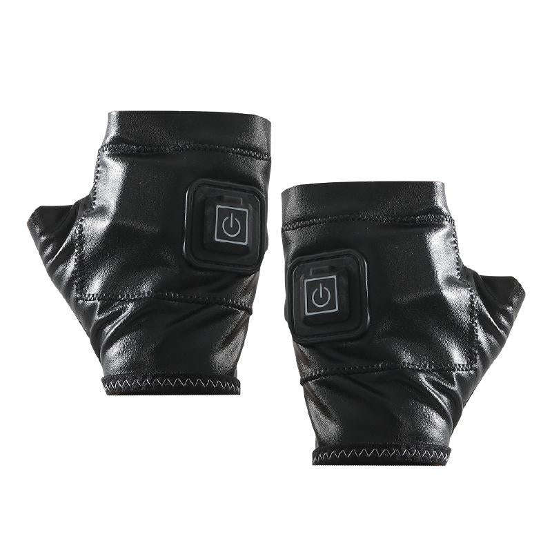 1 Pair Adjustable Temperature Rechargeable Intelligent Electric Heating Gloves Half Finger Gloves...
