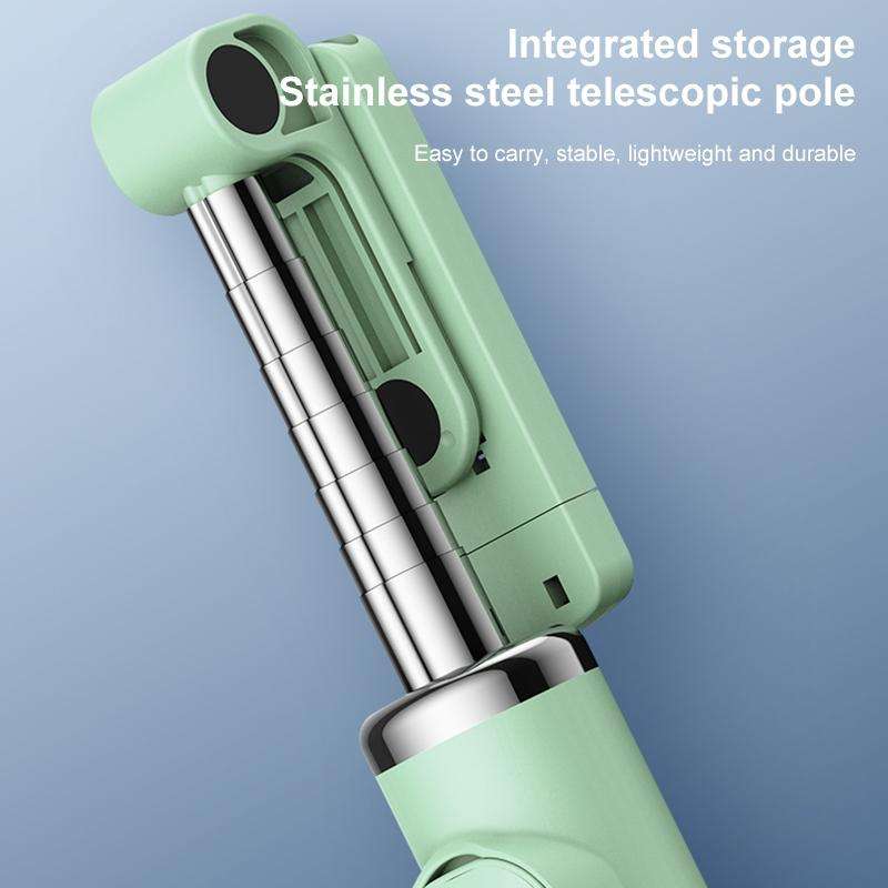 Bluetooth Remote Control Tripod Selfie Stick (Green)