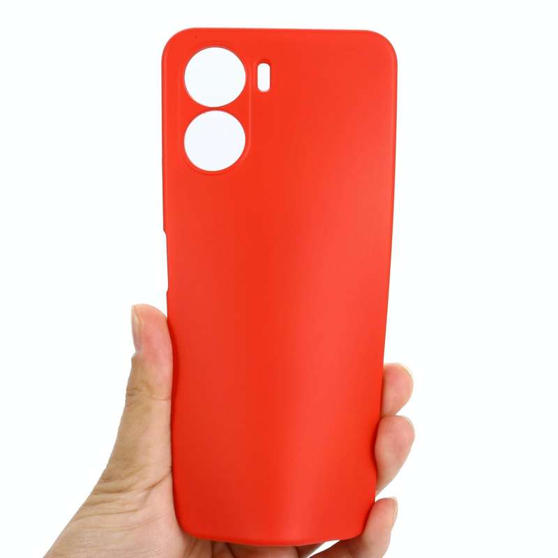 For vivo Y16 Pure Color Liquid Silicone Shockproof Full Coverage Phone Case(Red)