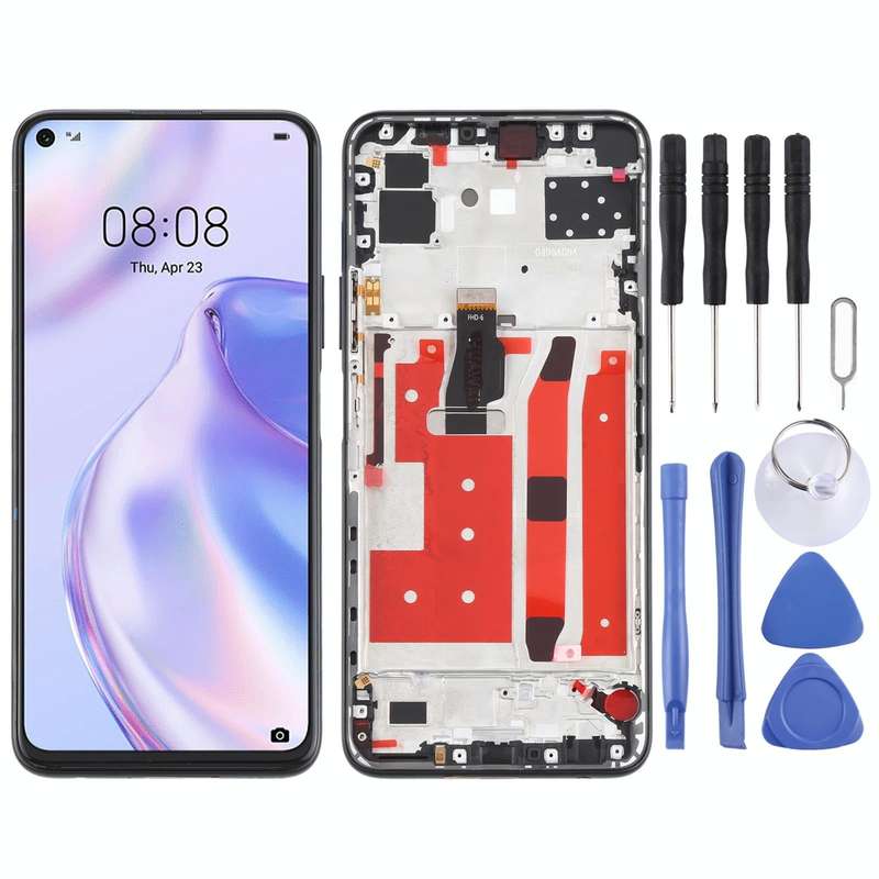 Original LCD Screen for Huawei P40 Lite 5G Digitizer Full Assembly With Frame(Black)