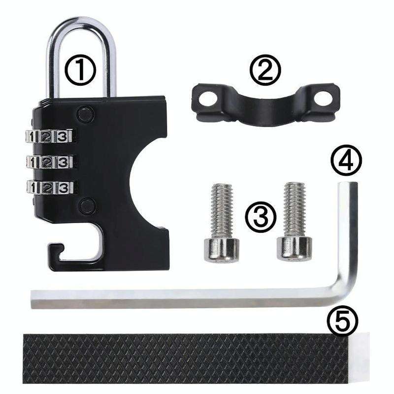 Motorcycle Helmet Anti-Theft Lock Fixed Helmet Combination Padlock, Color: Black