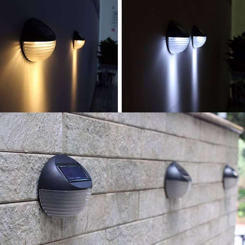 2 PCS Solar Power Light Sensor 6 Energy Saving Lamp LED Wall Light Outdoor Garden Fence Waterproo...
