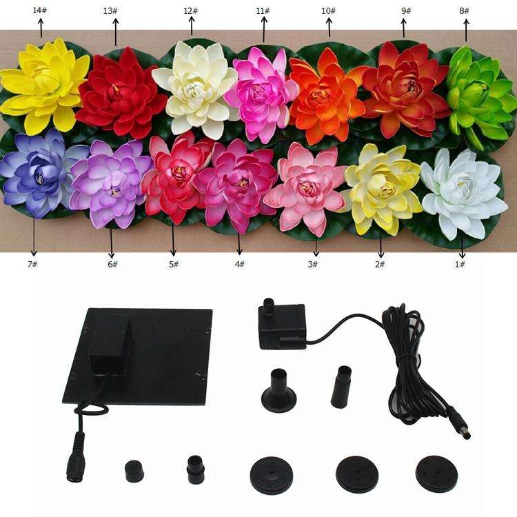 CPS30-0712A Solar Fountain Floating Views Garden Pool Water Scene, Lotus Leaf Flower Style,Color ...