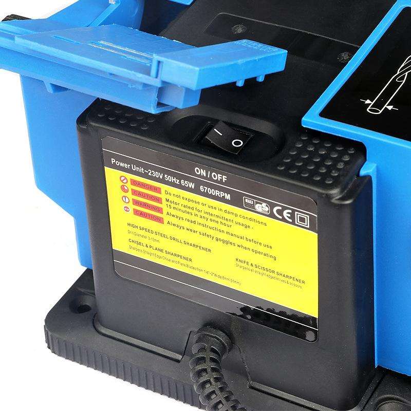 Electric Household Knife Sharpener Scissors Fruit Knife Drill Bit Sharpener(Blue EU Plug)