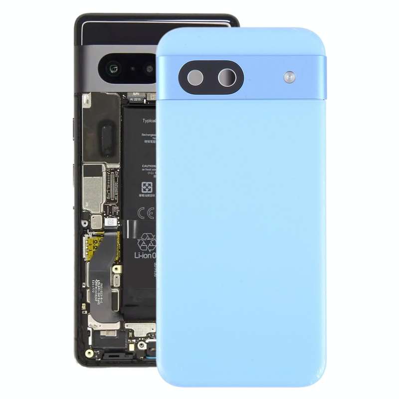 For Google Pixel 8A Battery Back Cover with Camera Lens Cover(Blue)