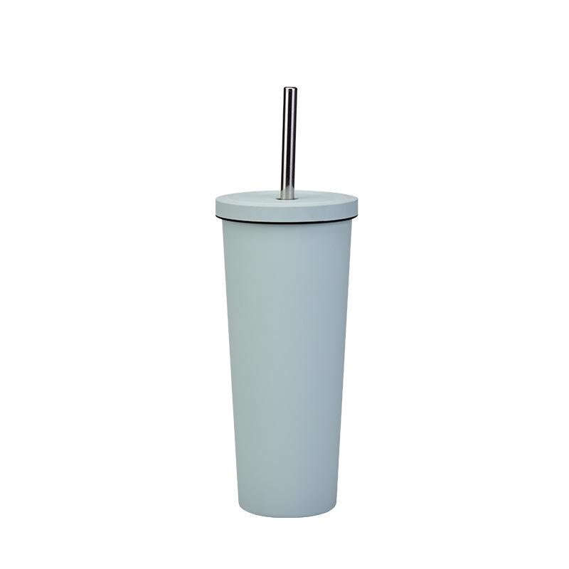 700ml Large Capacity Double Stainless Steel Straw Cup Vacuum Outdoor 304 Insulation Cup Car Water...