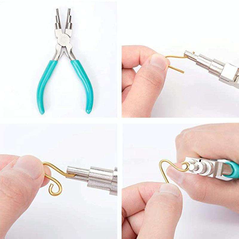 Handmade Jewelry Plier Nylon Accessories DIY Tools Wire Wrap Clamp, Style: Blue 6-section Plier