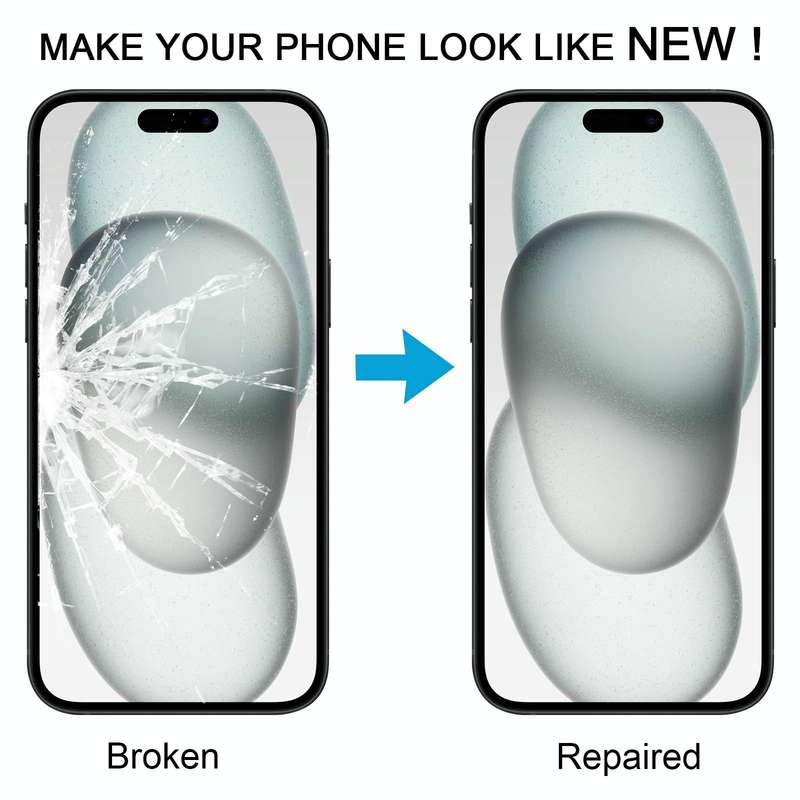 For iPhone 15 Front Screen Outer Glass Lens with OCA Optically Clear Adhesive