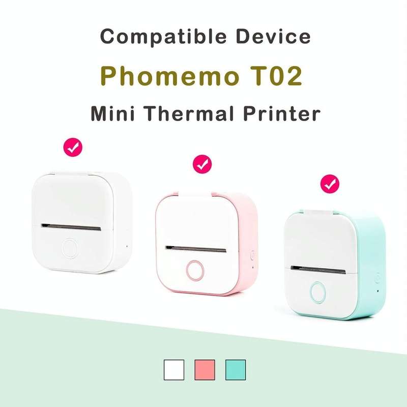For Phomemo T02 3rolls Bluetooth Printer Thermal Paper Label Paper 50mmx3.5m 20 Years Milk Strawb...