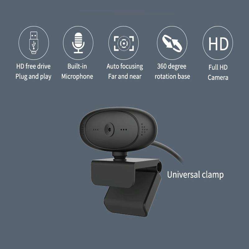 Full HD 1080P Webcam Built-in Microphone Smart Web Camera USB Streaming Live Camera With Noise Ca...