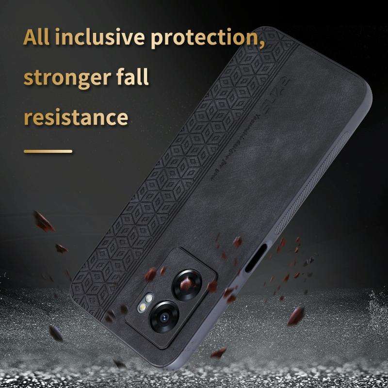 For OPPO A57 5G / A77 5G / Realme Q5i / V23 AZNS 3D Embossed Skin Feel Phone Case(Dark Green)