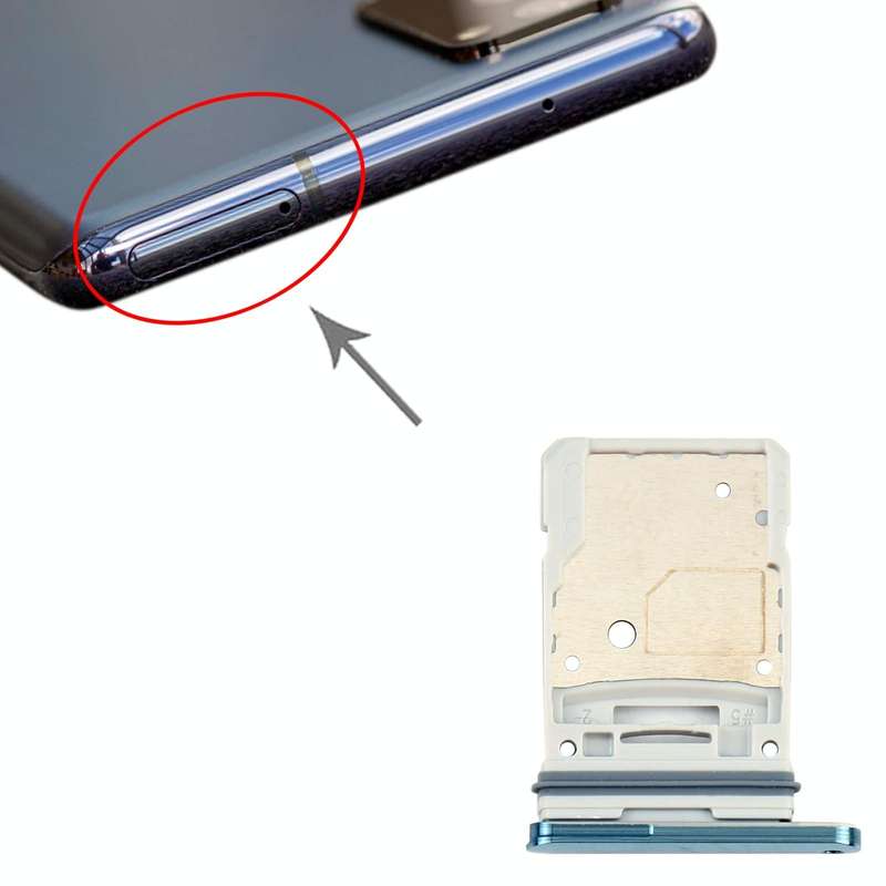 For Samsung Galaxy S20 FE 5G SM-G781B SIM Card Tray + Micro SD Card Tray (Blue)
