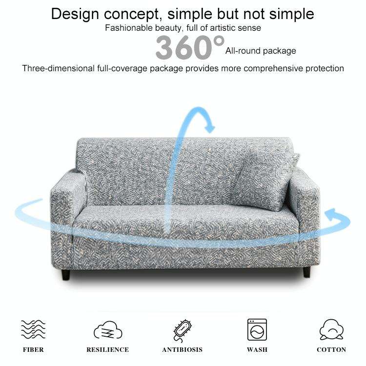Double Seat Full Coverage Elastic Non-slip Sofa Cover(Woolen Pattern)