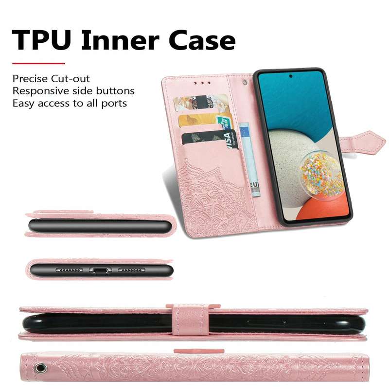 For Samsung Galaxy A03 Core Mandala Flower Embossed Flip Leather Phone Case(Rose Gold)