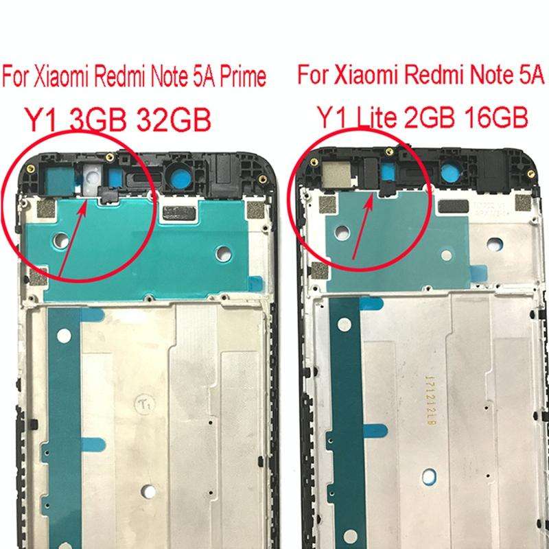 Front Housing LCD Frame Bezel for Xiaomi Redmi Note 5A Prime / Y1(White)