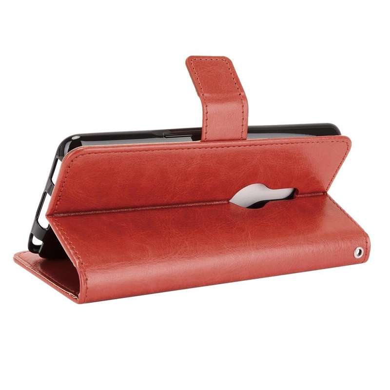 For Fujitsu Arrows Be4 Plus / F-41B Crazy Horse Texture Horizontal Flip Leather Case with Holder ...
